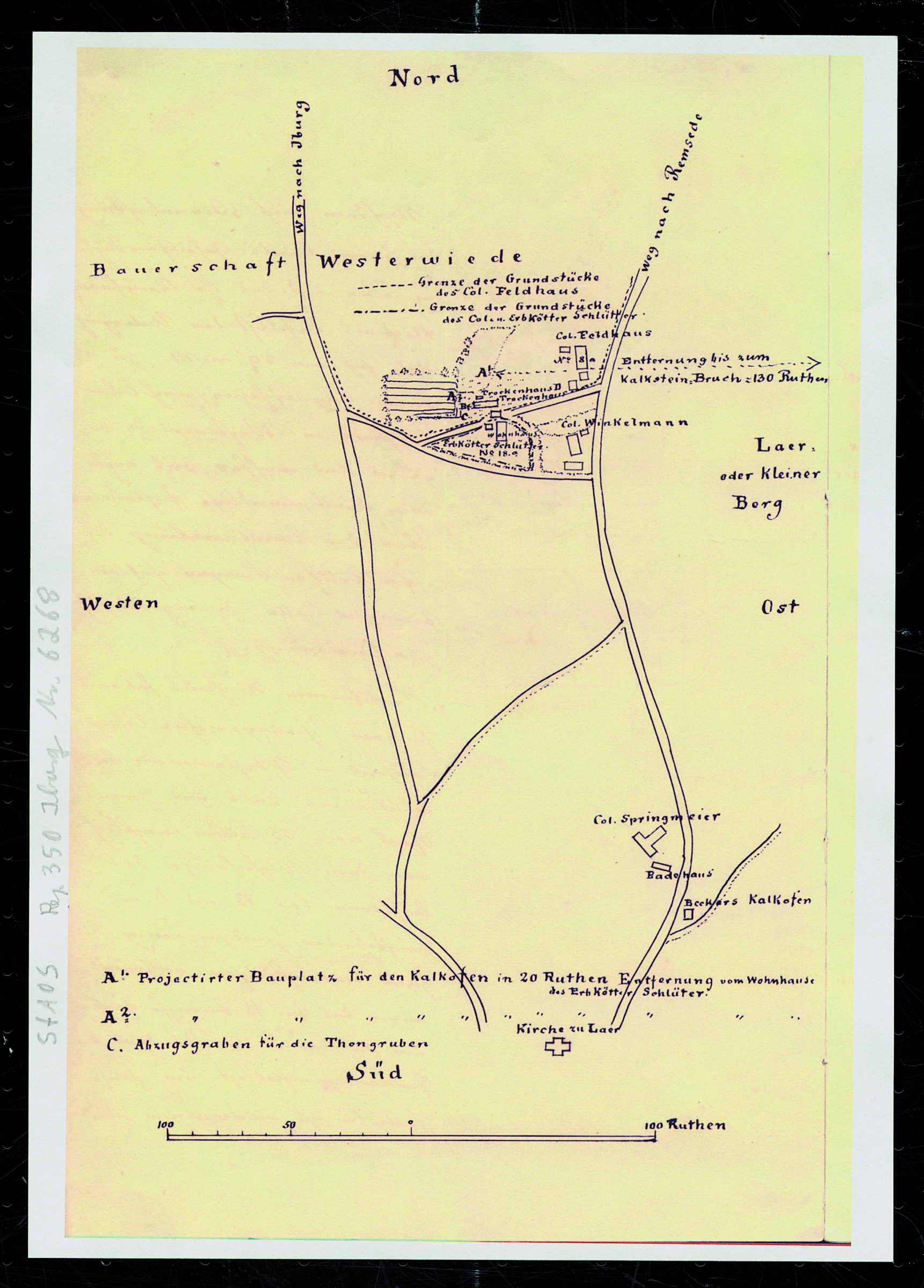 1857 1a Karte Hof Feldhaus Hof 1857